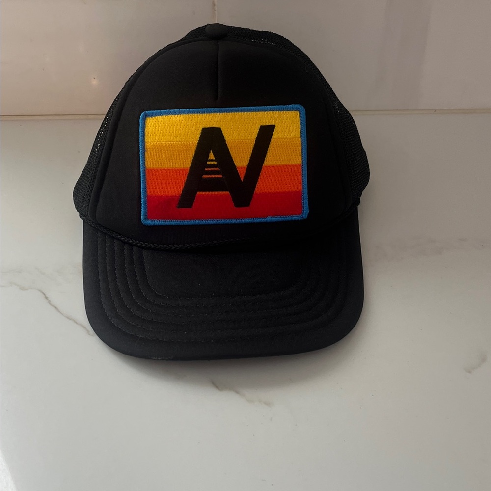 Aviator Nation Black Trucker Hat with Sunset Patch - Picture 2 of 11
